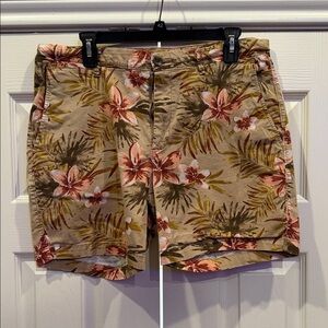 Goodfellow & Co Floral Print Tan Shorts